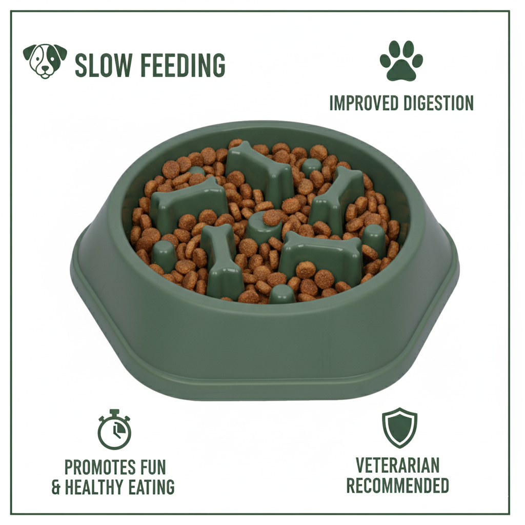 Slow Feeder Dog & Cat Bowl – 9 Inch Anti-Choking Puzzle Bowl for Fast Eaters