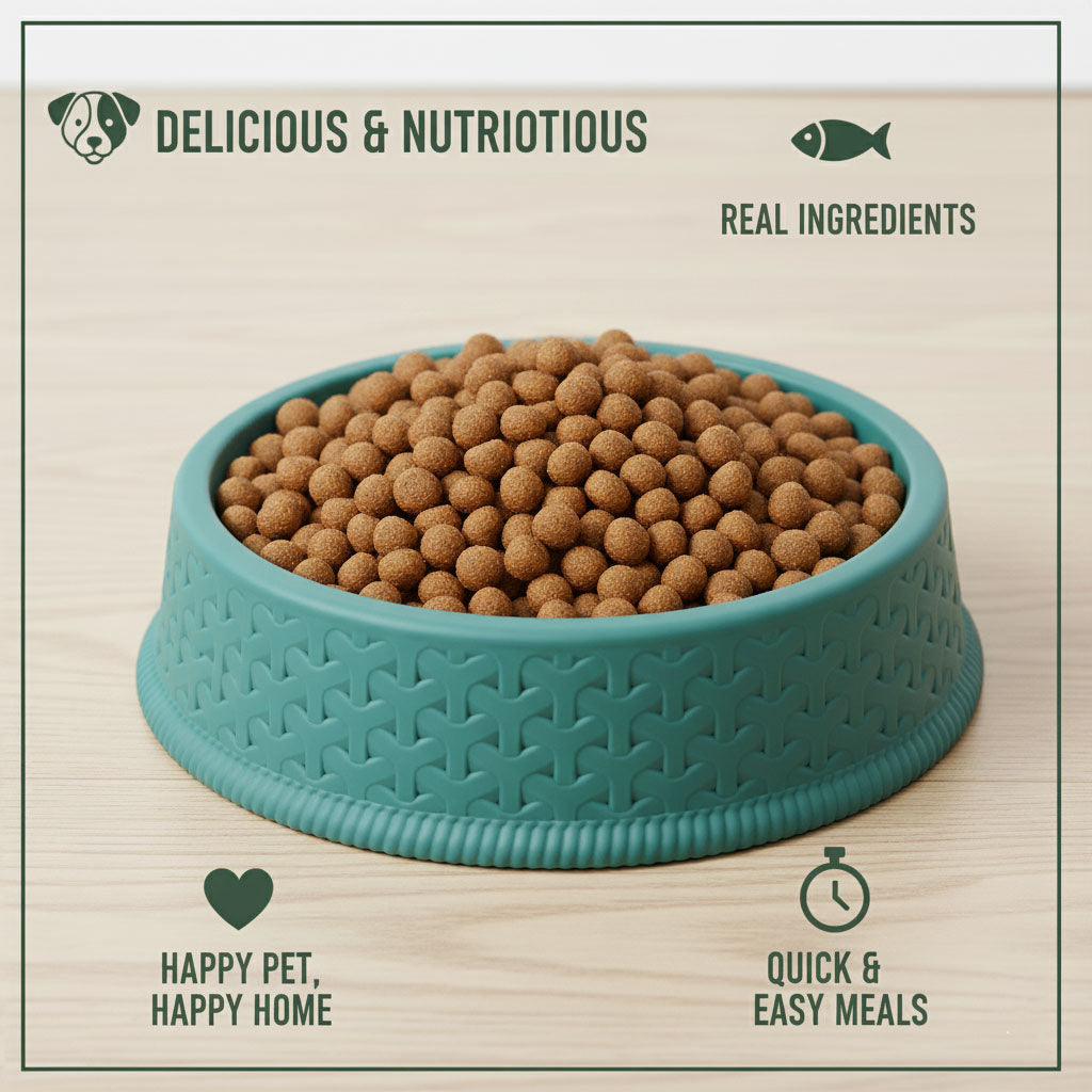 Round Plastic Cat & Dog Bowl, 5-Inch, Non-Slip Textured Base – Set of 3