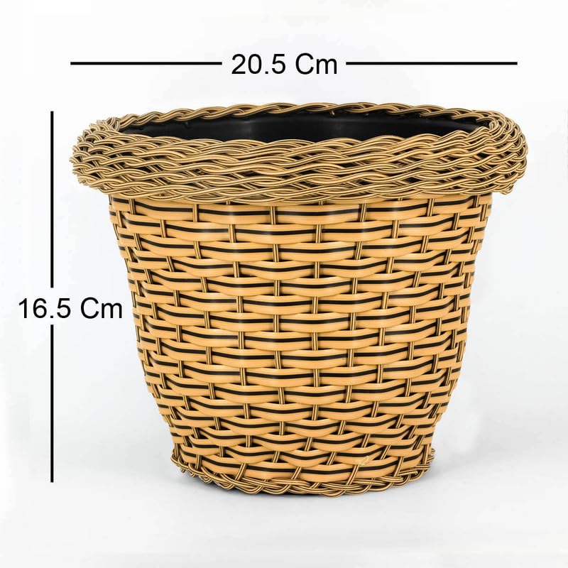 8 Inch Polly Rattan Deluxe Flower Pot