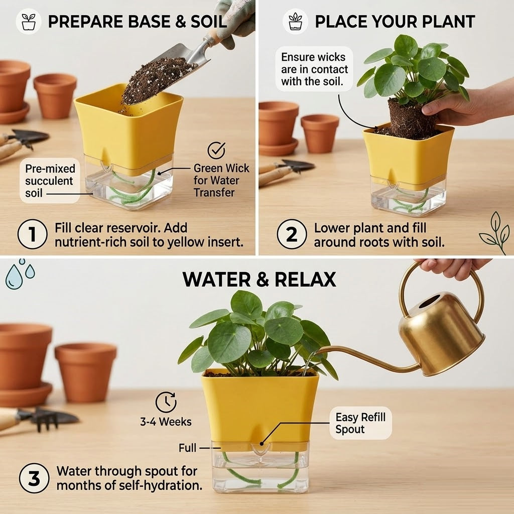 Austin 5-Inch Square Plant Pots Set of 2