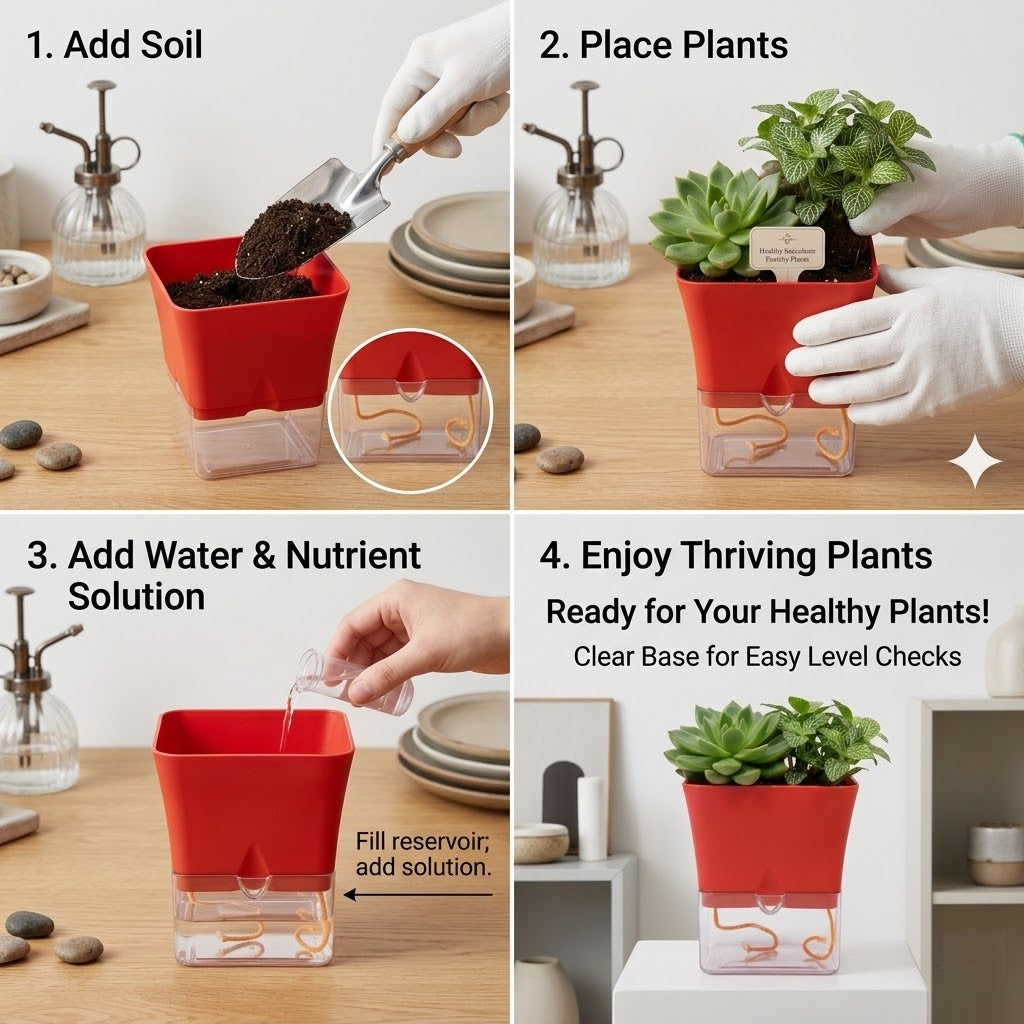 Austin 5-Inch Square Plant Pots Set of 2