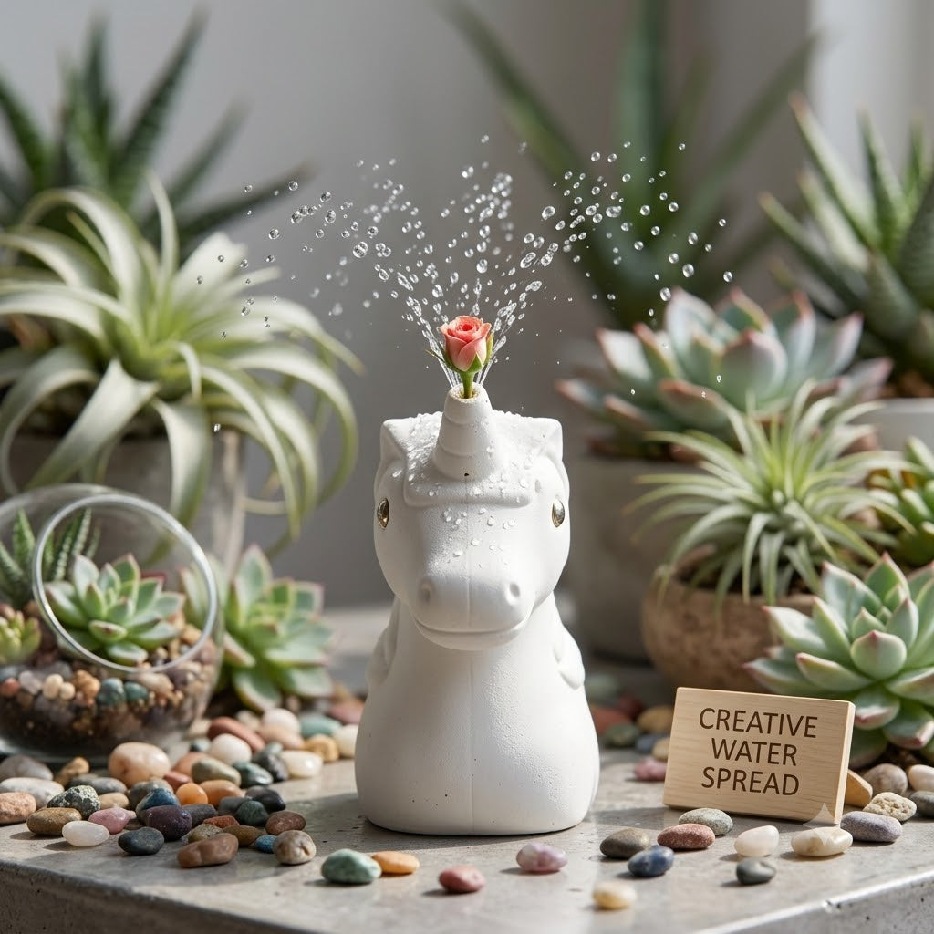 Unicorn Watering Can for Kids — 2 Litre Magical Fun | White & Yellow Set | Lightweight Garden & Indoor Plant Watering Toy