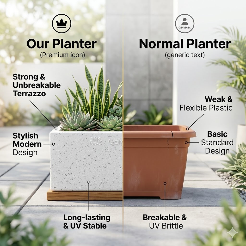 Elevate Your Space with the Jaguar France 24" Grey Granite Pot – Timeless Elegance for Modern Homes