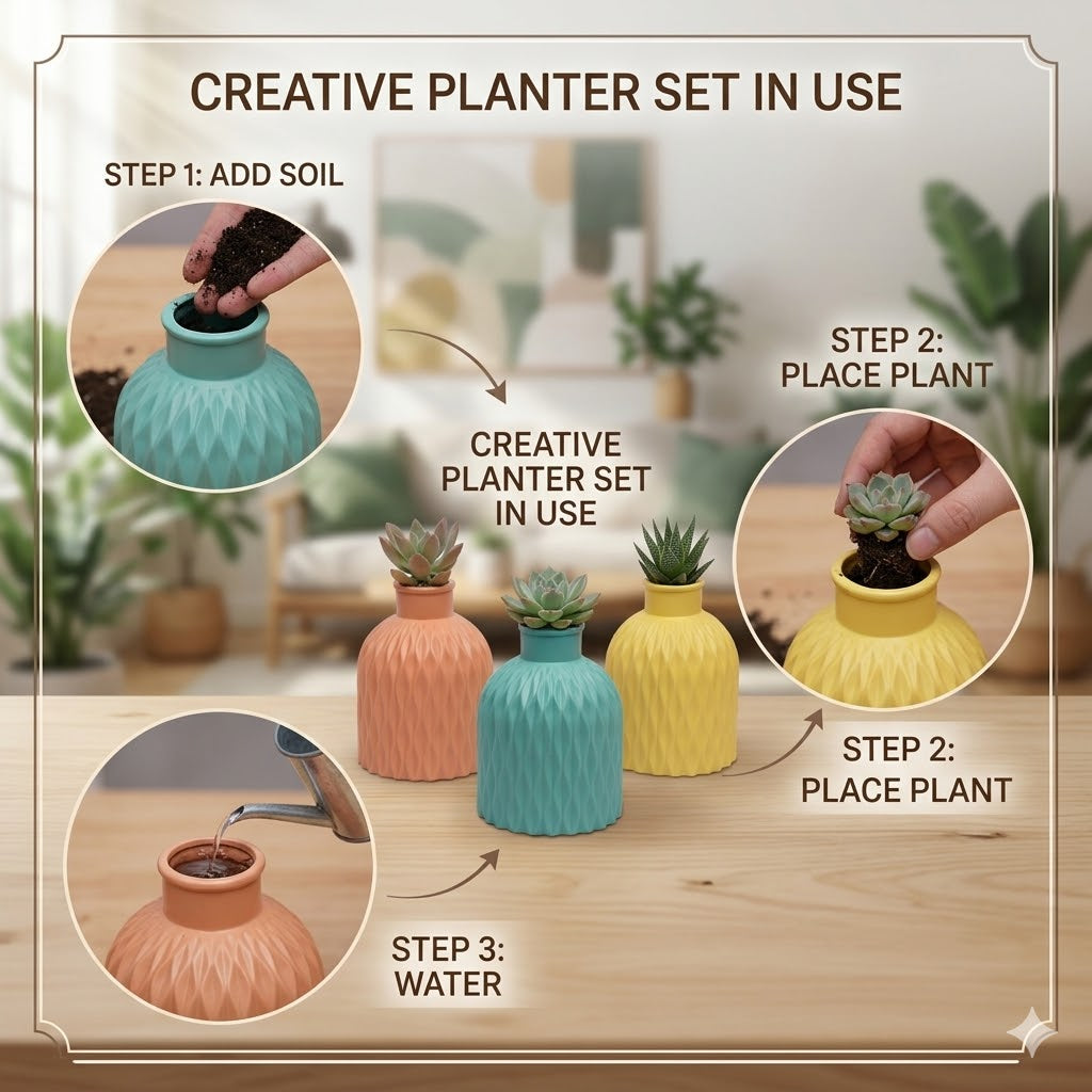 Cairo 6" Decorative Pot & Pestle Set of 4 — Vibrant Multicolour Kitchen Collection