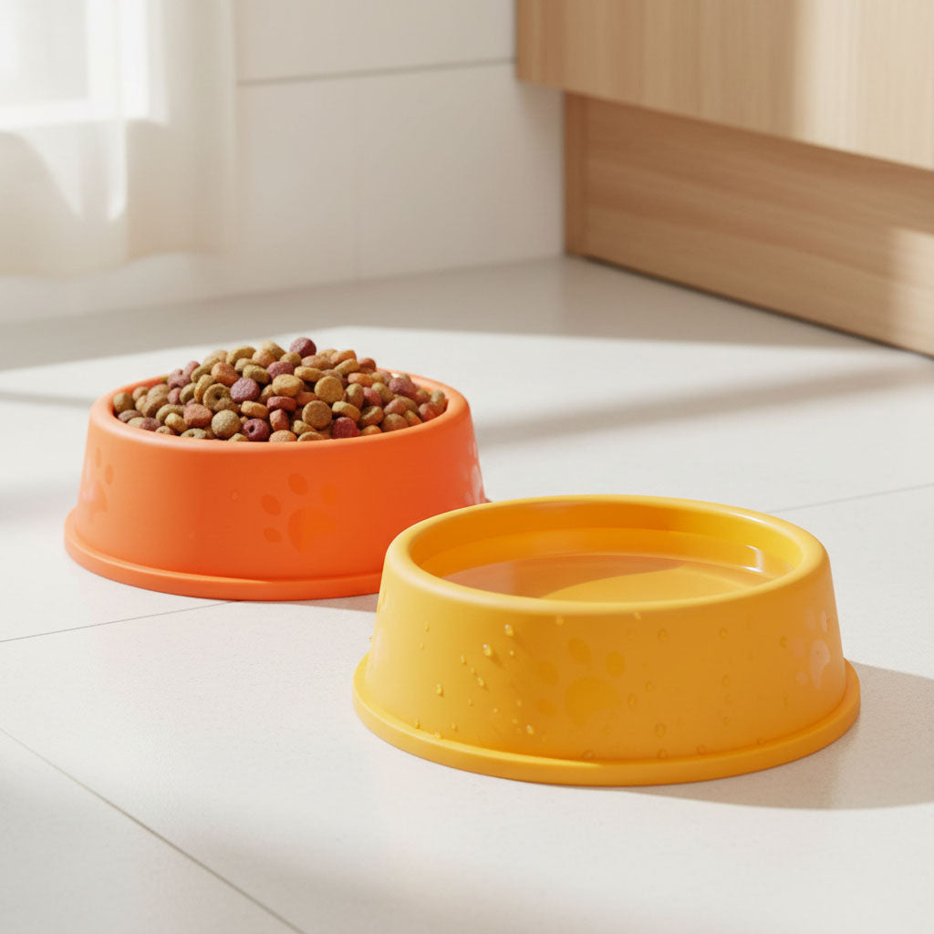 Plastic Dog & Cat  Bowl, 6-Inch Non-Slip Pet Feeding Bowl, Set of 3
