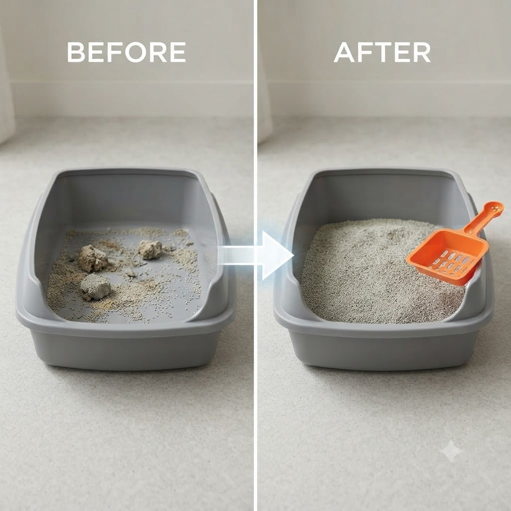 Premium Plastic Cat Litter Scoop with Deep Shovel & Fine Sifting Slots