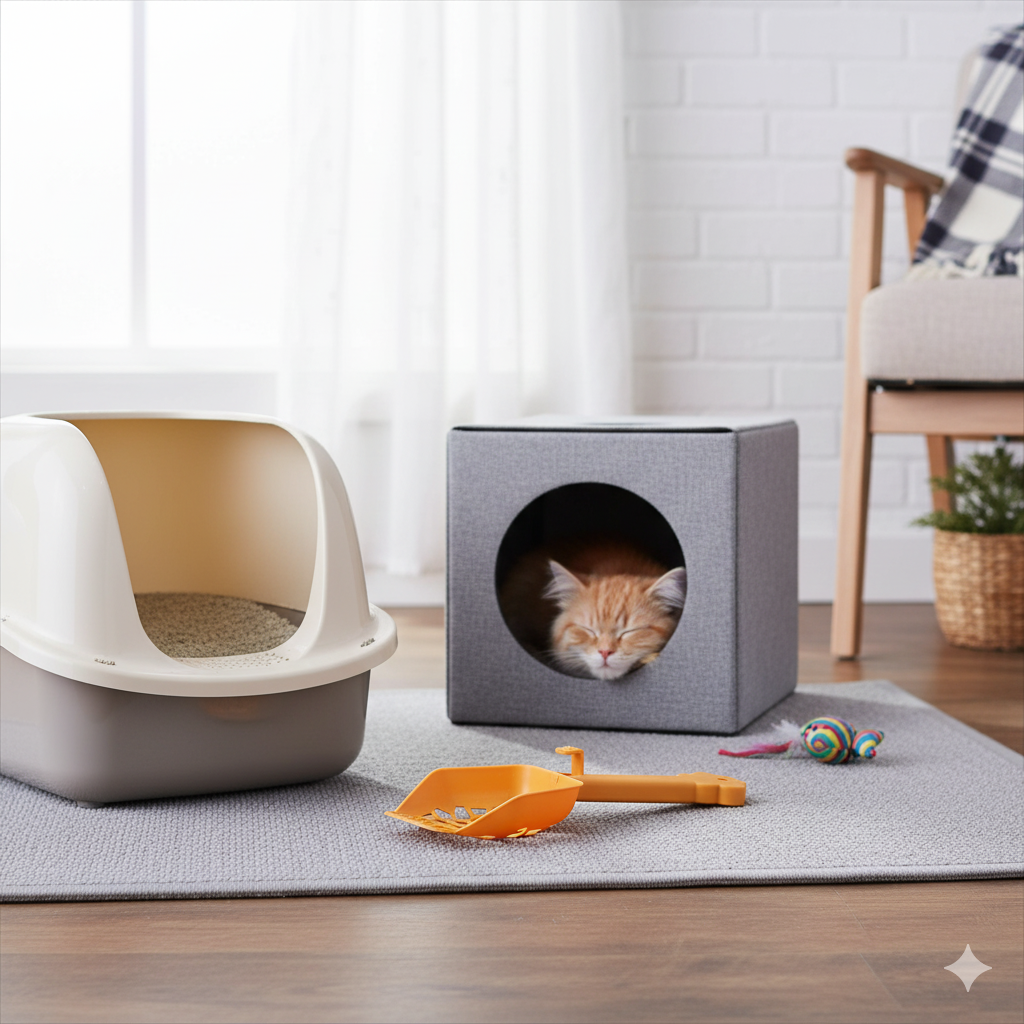 Premium Plastic Cat Litter Scoop with Honeycomb Filter & Ergonomic Paw Handle – Easy Sifting Poop Scooper for Cats & Kittens
