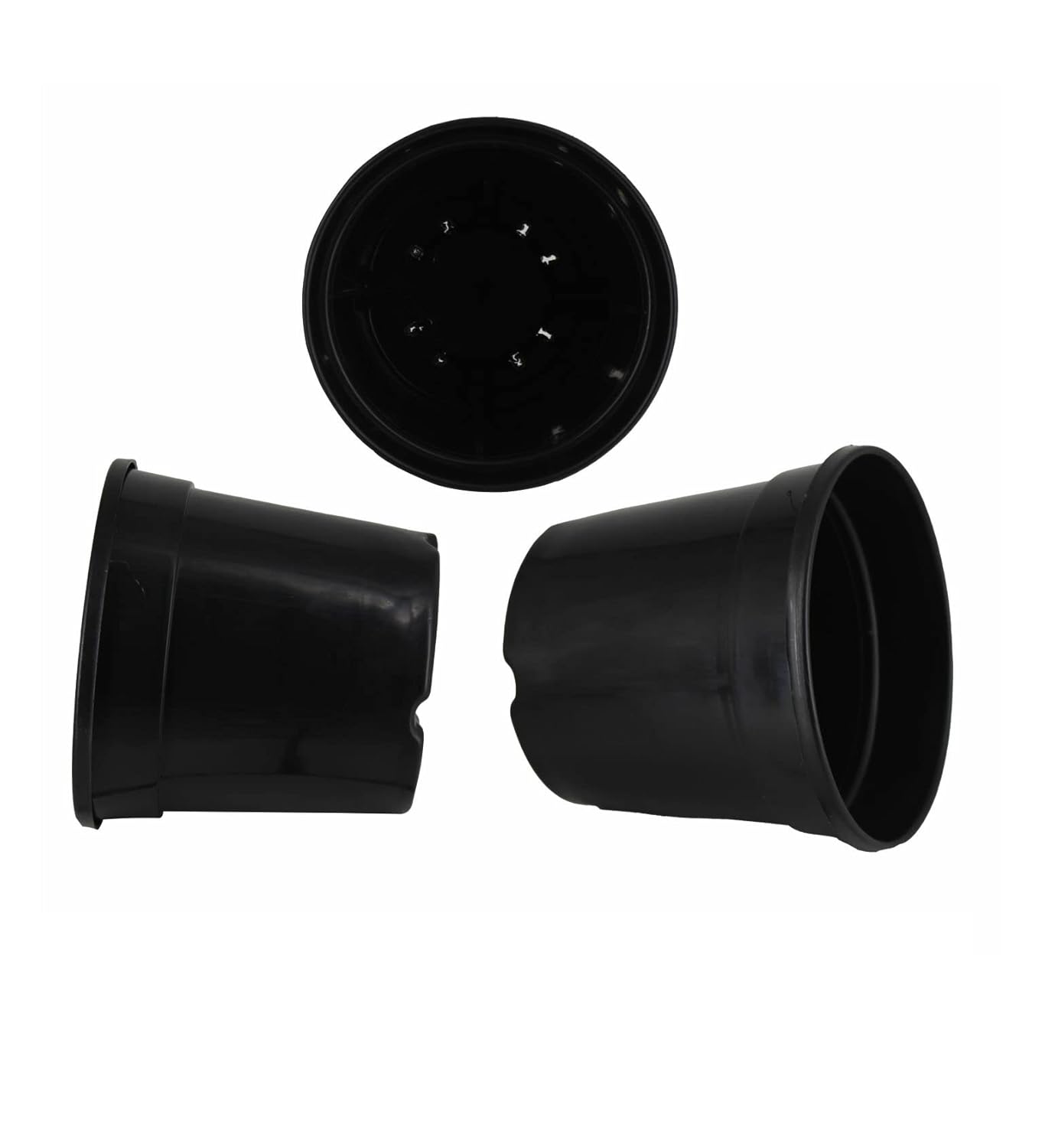 6 Inch Nursery Planter UV Resistant, Lightweight Black Pots (Set of 20)