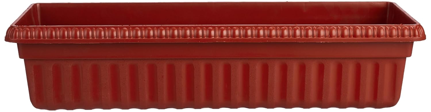 Rectangle Plastic Planter Pots for Plants – 25 Inch Trough Pots (Set of 3) | 100% Virgin Plastic Flower Pots for Home, Office, Balcony & Garden Decor