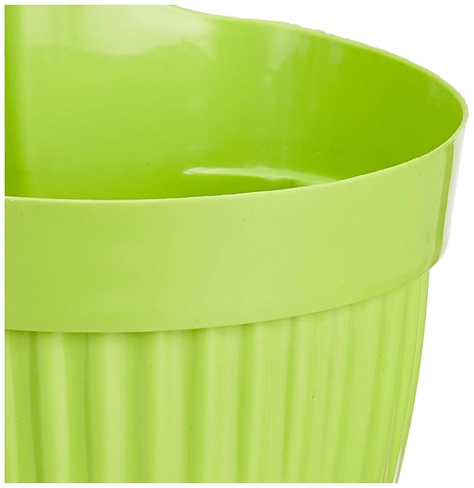 Virgin Plastic Hanging Planter Pots for Home, Terrace & Balcony Garden Decoration – Hook Style Flower Pots, Multicolour, 6.8 Inch (Set of 8)