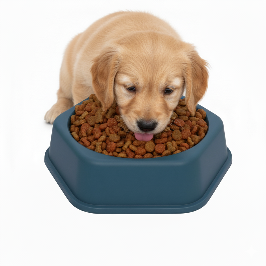 9-Inch Anti-Slip Octagonal Cat & Dog Bowl – Teal Blue