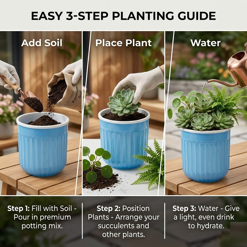 Seoul 6" Transparent Self-Watering Pots with White Inserts (Set of 2) – Modern Sleek Planters for Indoor Plants