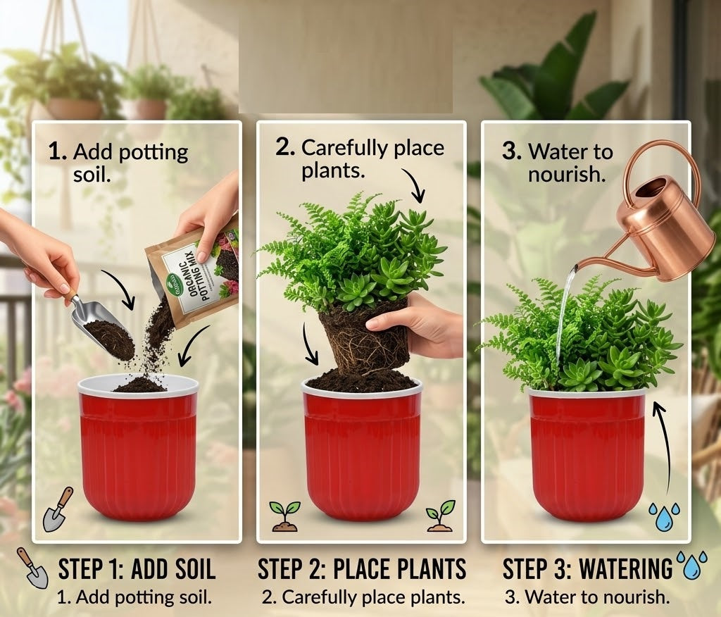 Seoul 6" Transparent Self-Watering Pots with White Inserts (Set of 2) – Modern Sleek Planters for Indoor Plants