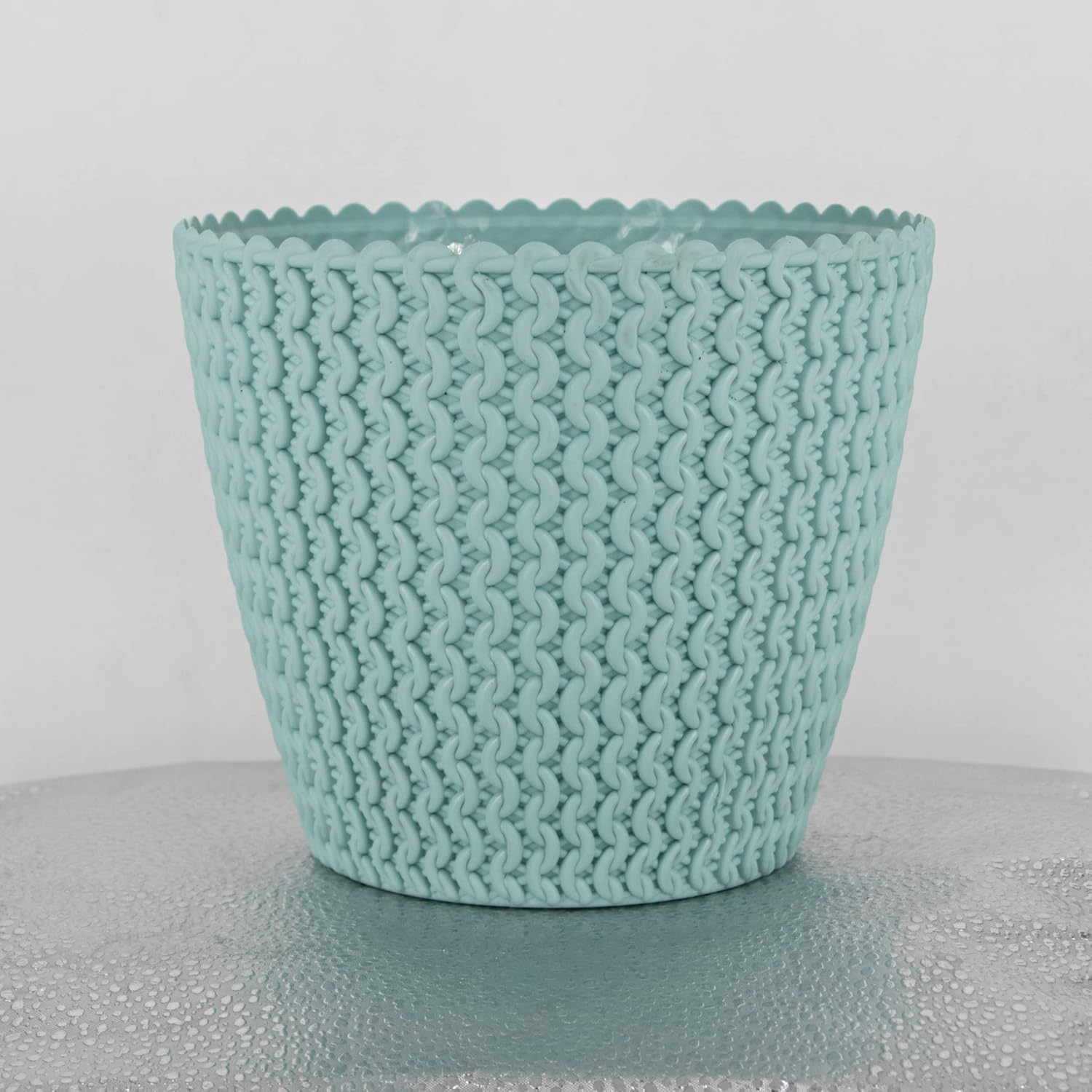 7 Inch Poppy Round Flower Pots  Set of 2