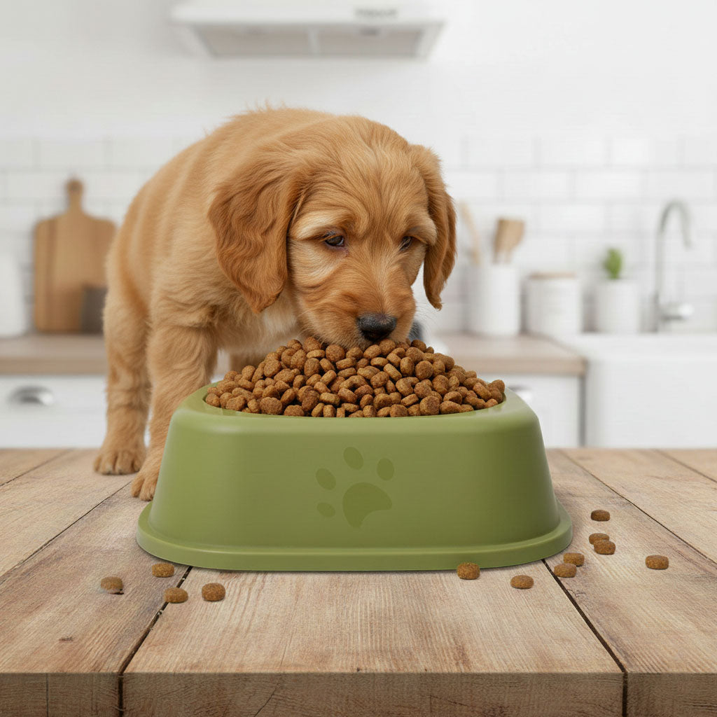Square Pet Bowl Set, 6-Inch (Pack of 2) – Anti-Slip Food & Water Feeder for Cats & Small Dogs