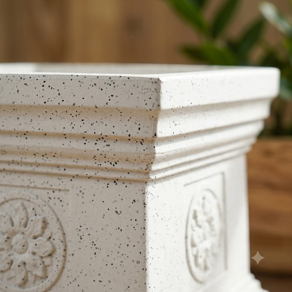 Elevate Your Home Sanctuary with the Majestic 19-Inch Jaguar Marble Tulsi Pot