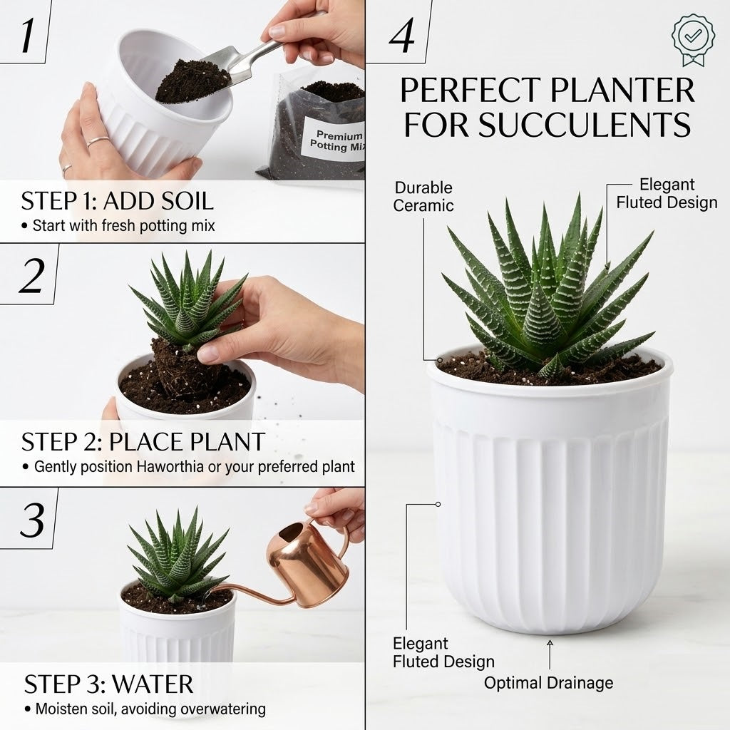 Seoul 6" Transparent Self-Watering Pots with White Inserts (Set of 2) – Modern Sleek Planters for Indoor Plants