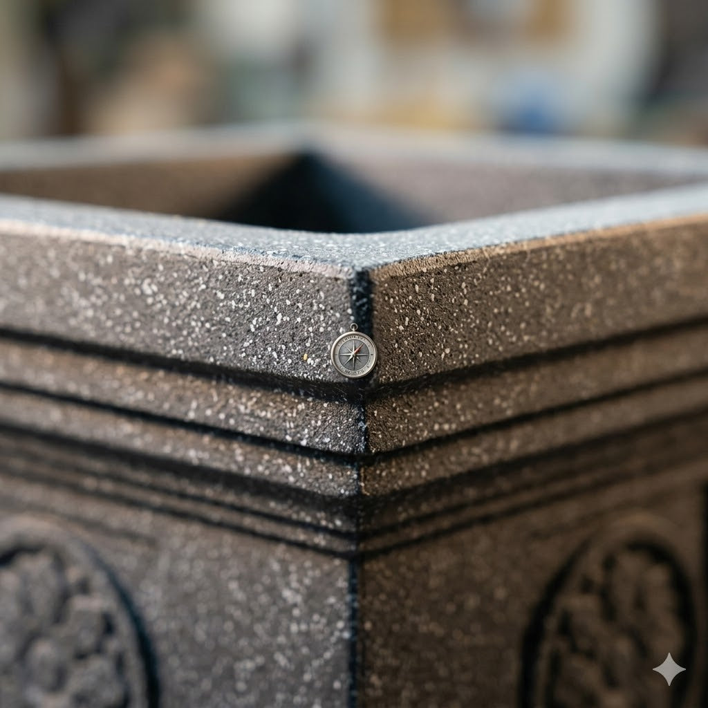 Elevate Your Home Sanctuary with the Majestic 19-Inch Jaguar Marble Tulsi Pot