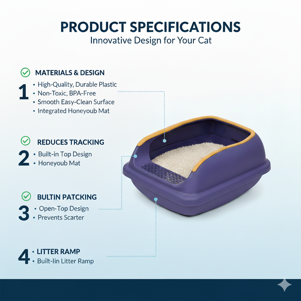 Cat Litter Box Small 18.5 Inch Violet with Scoop