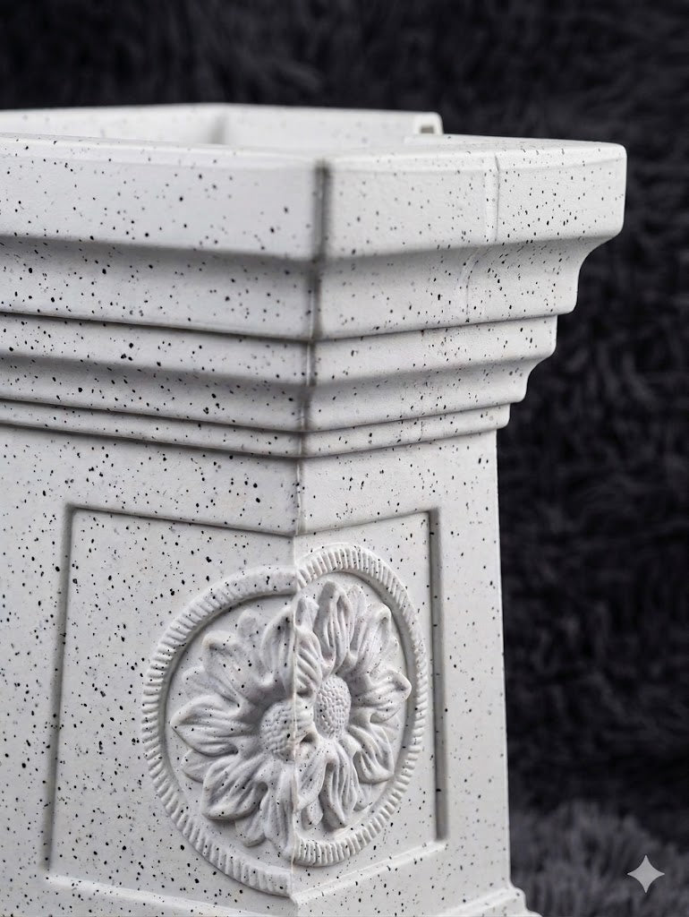 Jaguar 12" Grey Granite Tulsi Pot – Bringing Modern Minimalist Elegance to Your Sacred Rituals