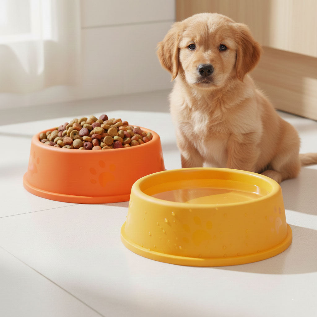 Plastic Dog & Cat  Bowl, 6-Inch Non-Slip Pet Feeding Bowl, Set of 3