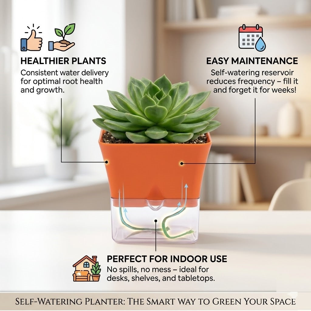 Austin 5-Inch Square Plant Pots Set of 2