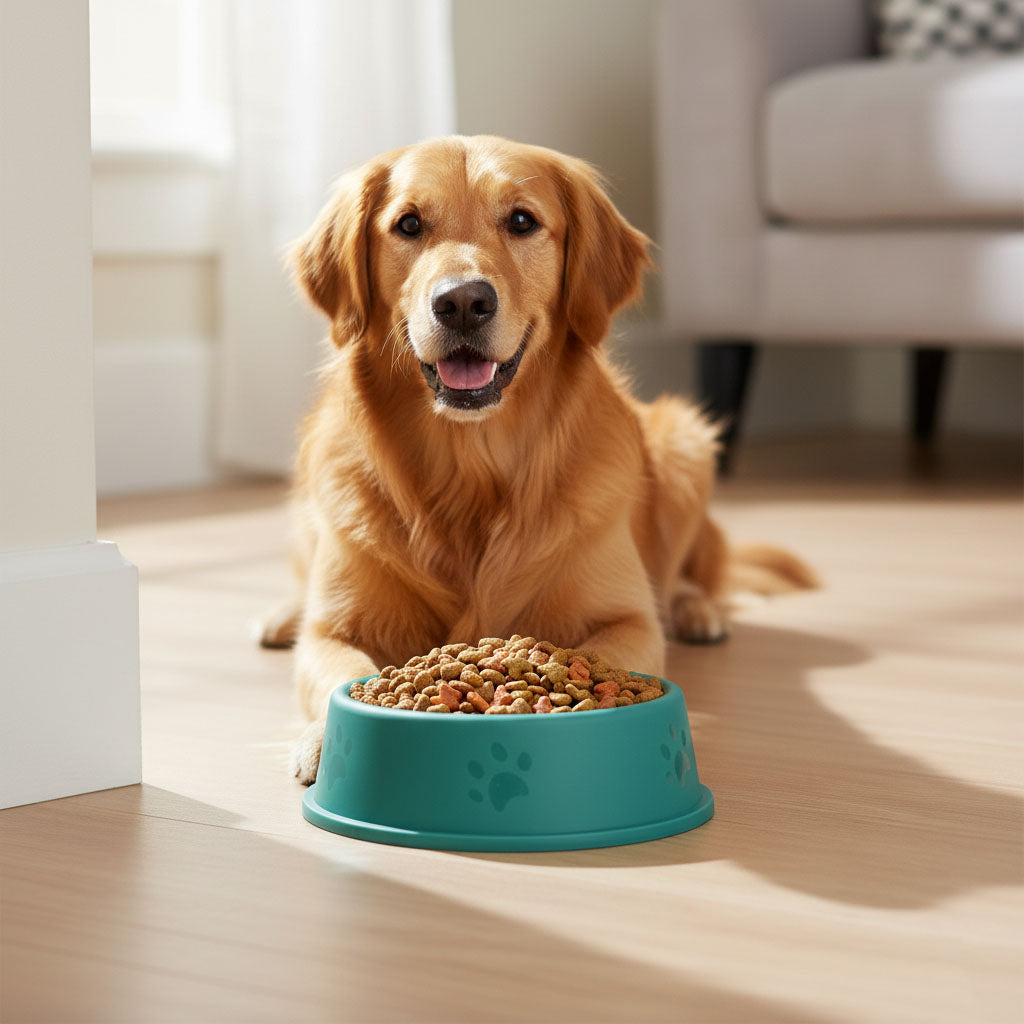 Plastic Dog & Cat Bowl Set - Round Single Bowl, 7 Inch Set of 2 Pack