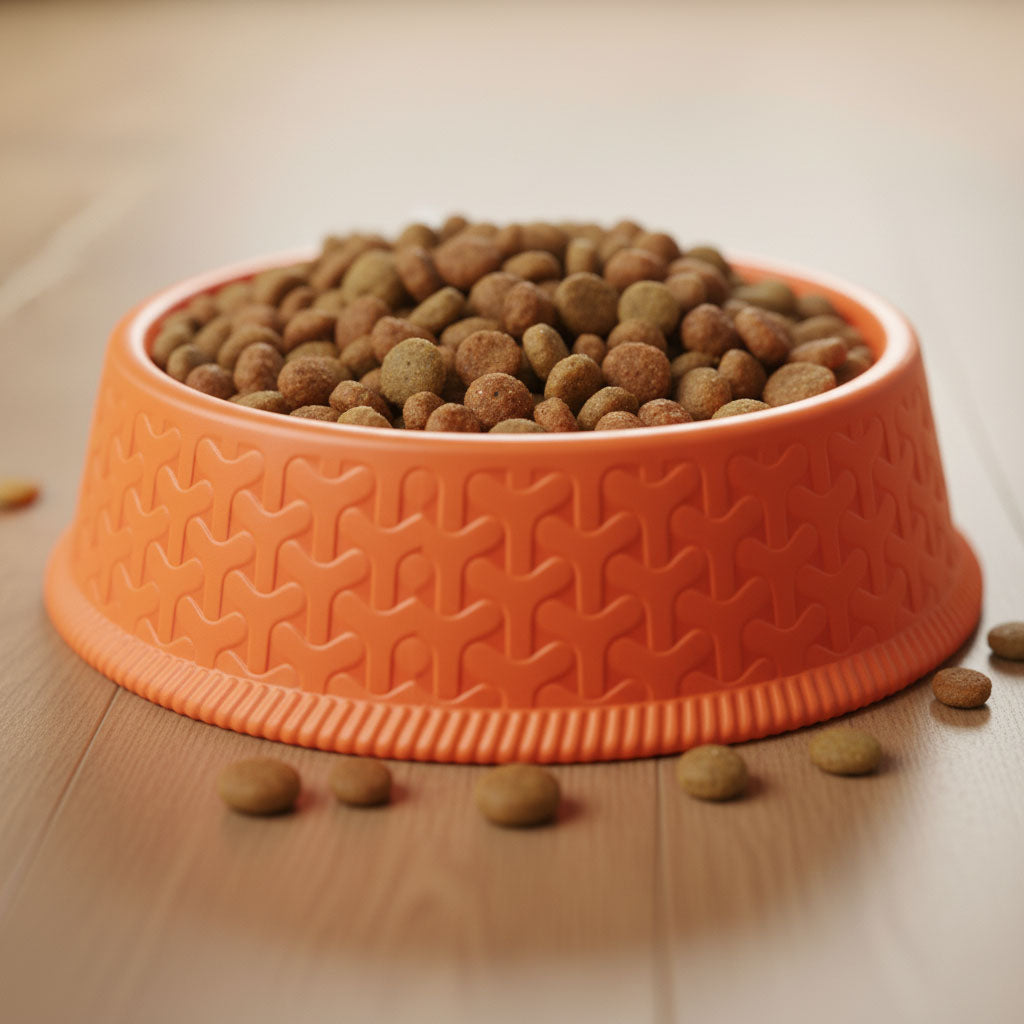 Round Plastic Cat & Dog Bowl, 5-Inch, Non-Slip Textured Base – Set of 3