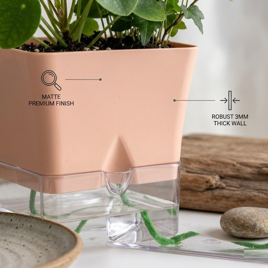 Austin 5-Inch Square Plant Pots Set of 2