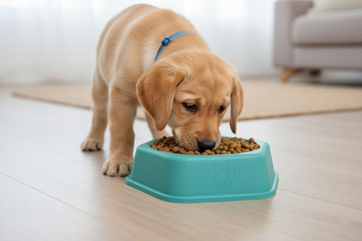 Round Plastic Pet Bowl, 5-Inch, Non-Slip Textured Base – Set of 3