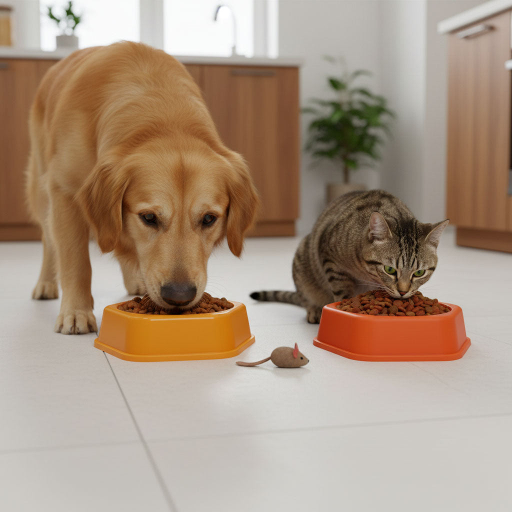9-Inch Anti-Slip Octagonal Cat & Dog Bowl – Teal Blue