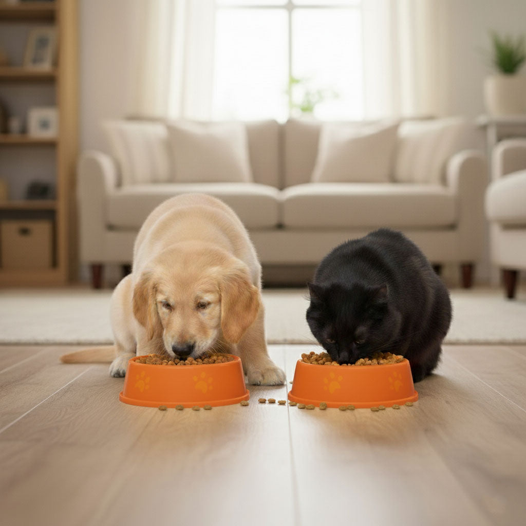Plastic Dog & Cat  Bowl, 6-Inch Non-Slip Pet Feeding Bowl, Set of 3