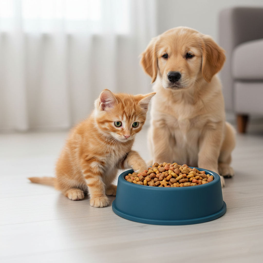 Plastic Dog & Cat  Bowl, 6-Inch Non-Slip Pet Feeding Bowl, Set of 3