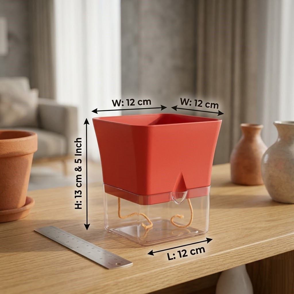 Austin 5-Inch Square Plant Pots Set of 2
