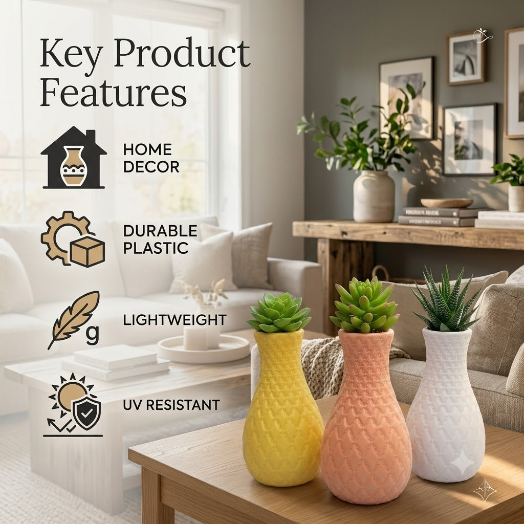 Elegant Beauty Planter Vase Set of 2 – Premium Mix Color Decorative Pots