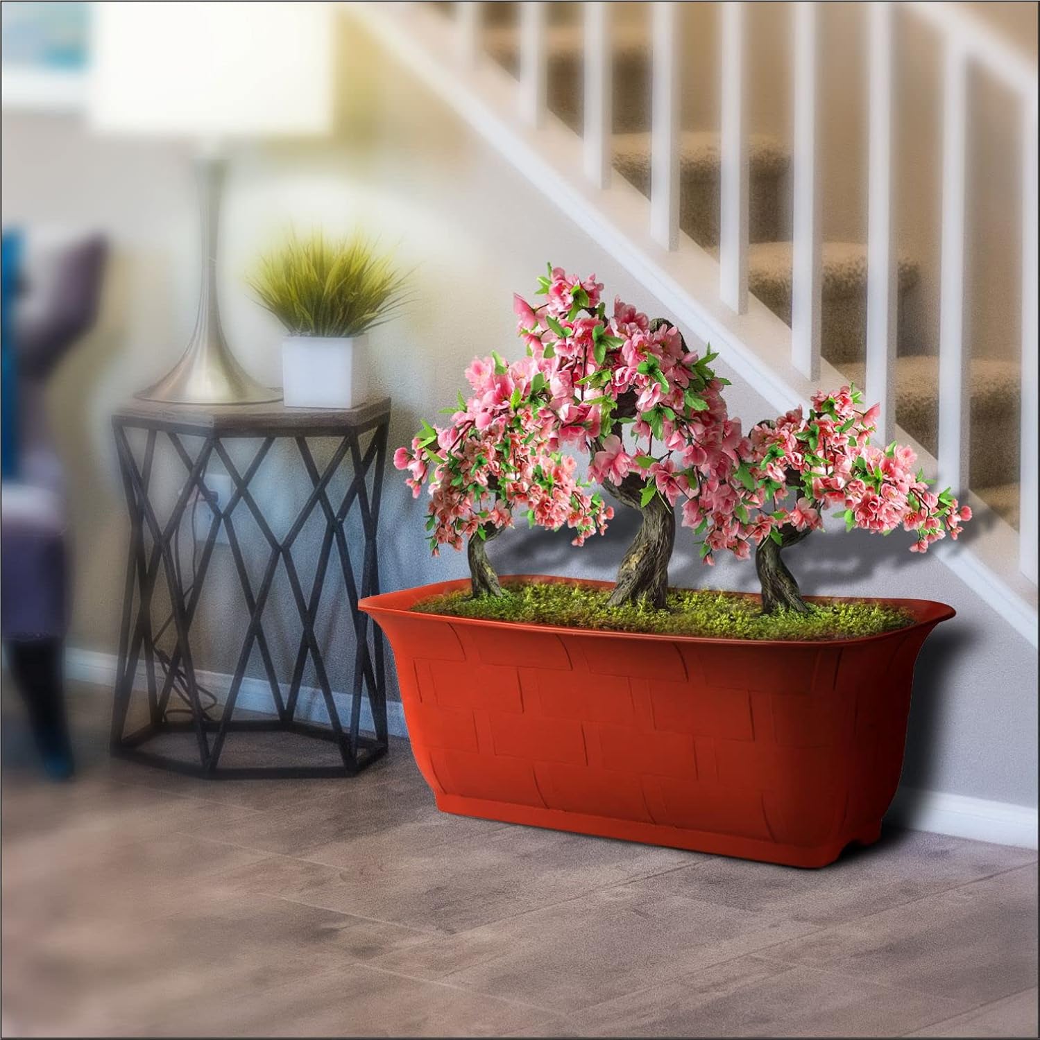 16 Inch Brown Window Planters Lightweight & UV Resistant (Set of 3)