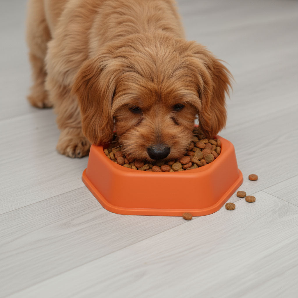 Round Pet Bowl 7.5 Inch – Anti-Slip Octagon Base Cat & Dog Food Bowl, Teal Blue