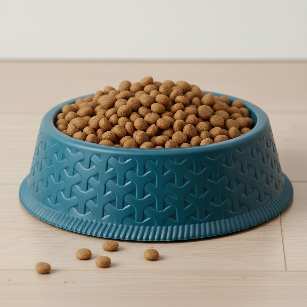 Round Plastic Cat & Dog Bowl, 5-Inch, Non-Slip Textured Base – Set of 3