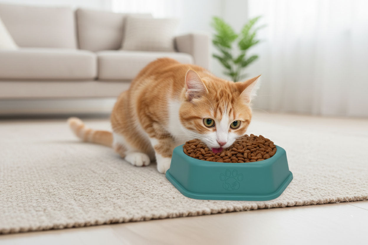 Pet Feeding Bowl – Anti-Slip Octagonal Base, 6.5 Inch (Set of 2)