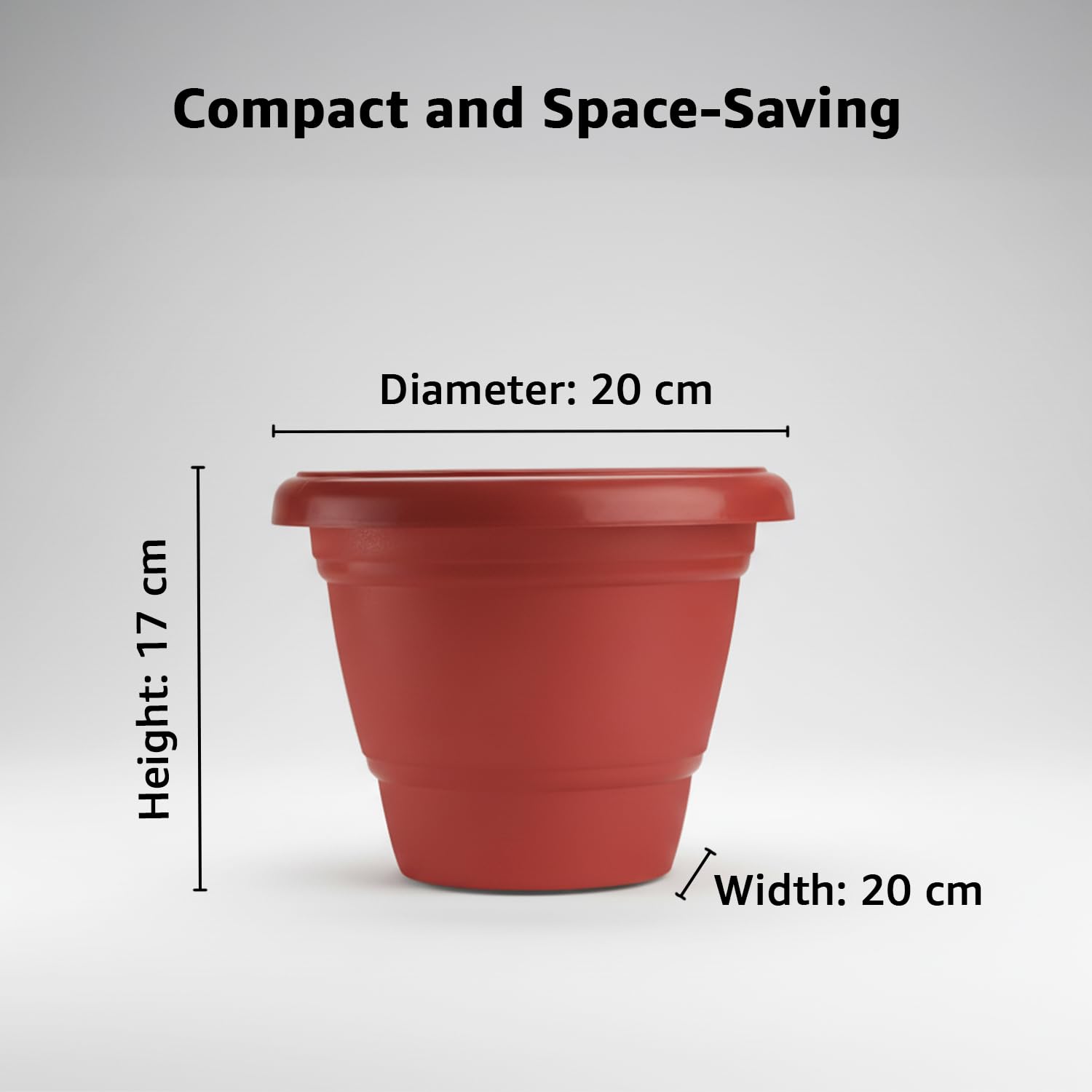 Round Plastic Plant Pots with Bottom Tray, Set of 12 – 8 Inch Lightweight Terracotta-Style Flower Pots