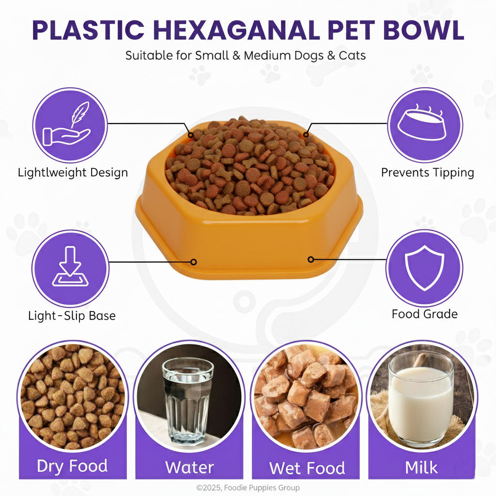 Round Pet Bowl 7.5 Inch – Anti-Slip Octagon Base Cat & Dog Food Bowl, Teal Blue