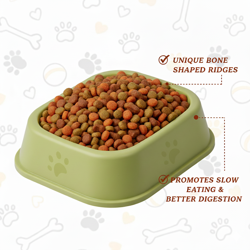 Square Pet Bowl Set – 7 Inch, Pack of 2