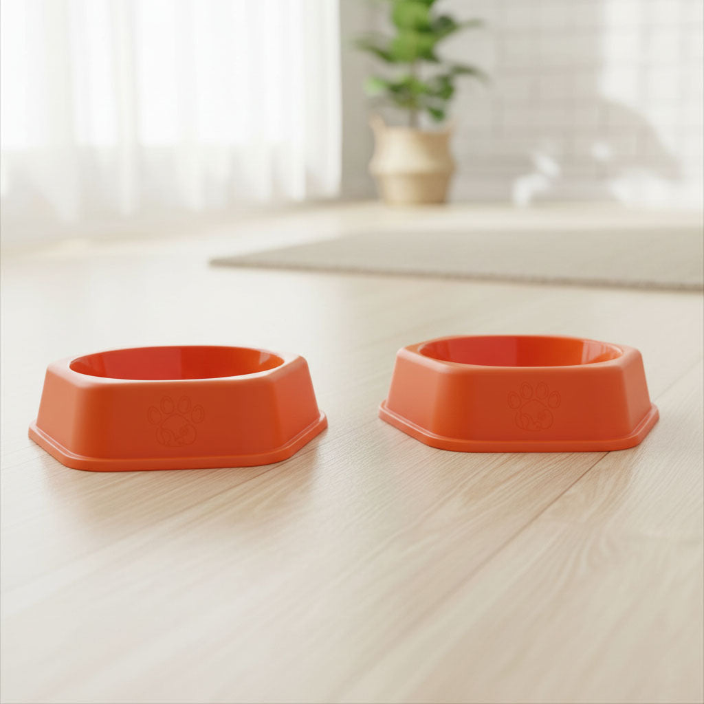Round Pet Bowl 7.5 Inch – Anti-Slip Octagon Base Cat & Dog Food Bowl, Teal Blue