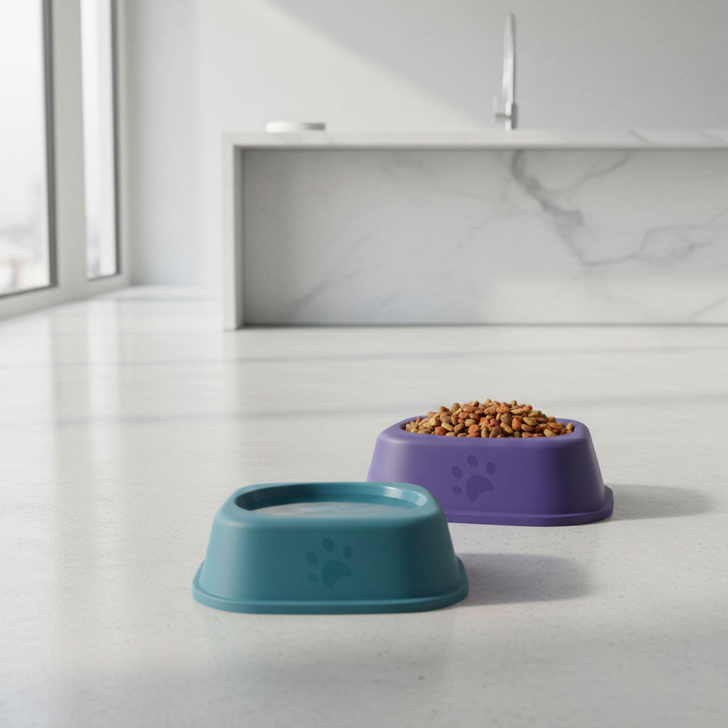 Square Pet Bowl Set – 7 Inch, Pack of 2