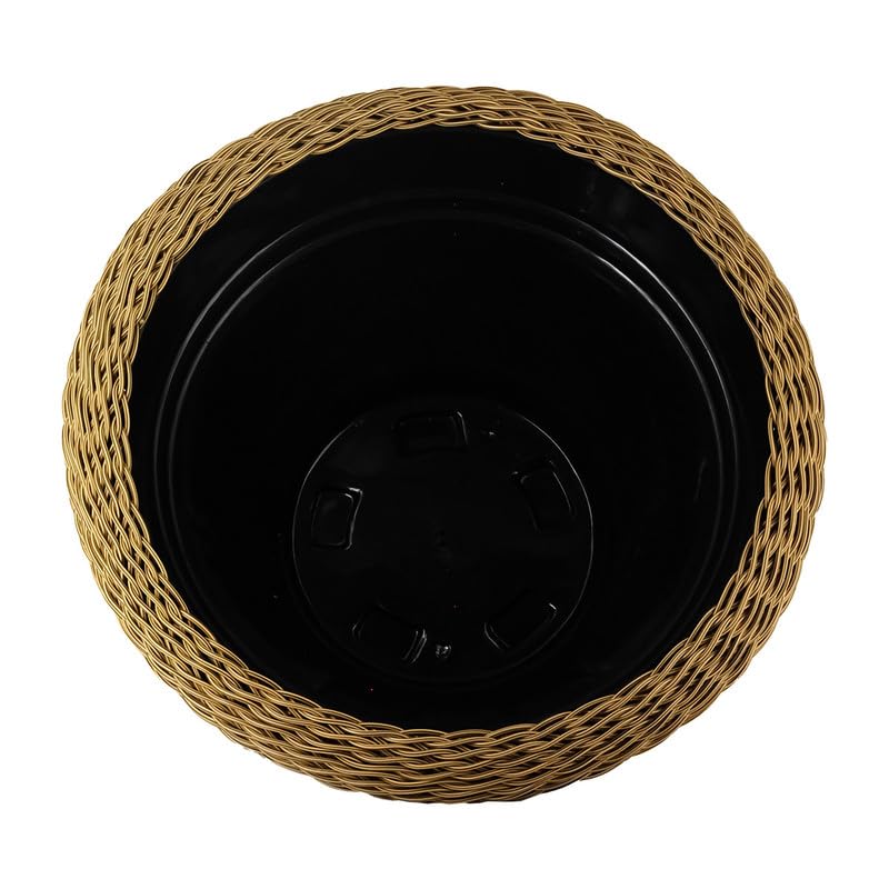15 Inch Polly Rattan OMX Flower Pot, Round, UV Resistant
