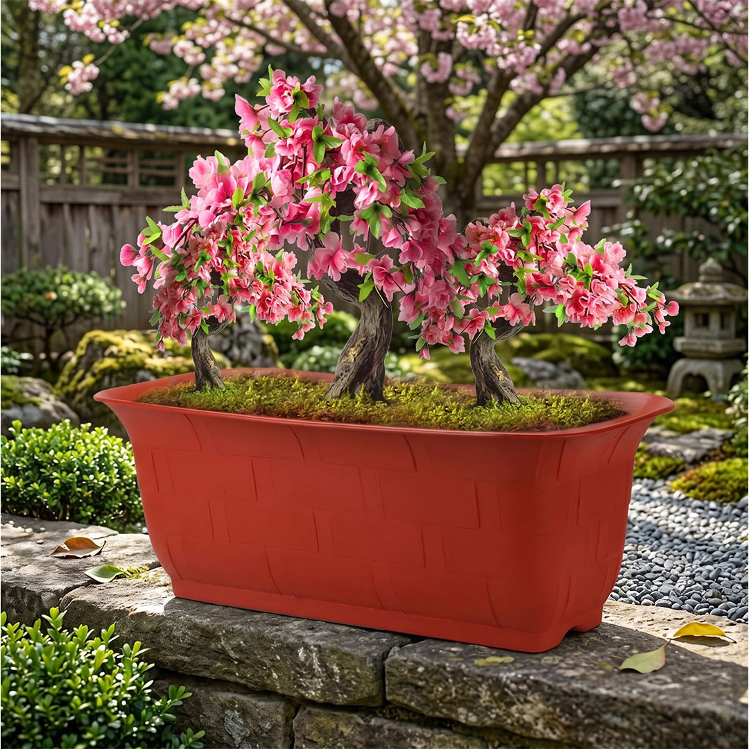 16 Inch Brown Window Planters Lightweight & UV Resistant (Set of 3)