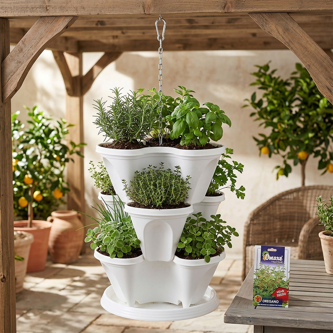 Stack A Pot Hanging Planters 7 Piece Space Saving Design