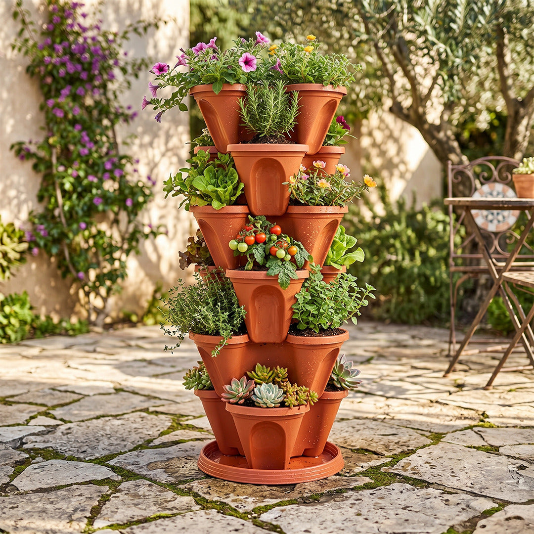 Stack A Pot Hanging Planters 7 Piece Space Saving Design
