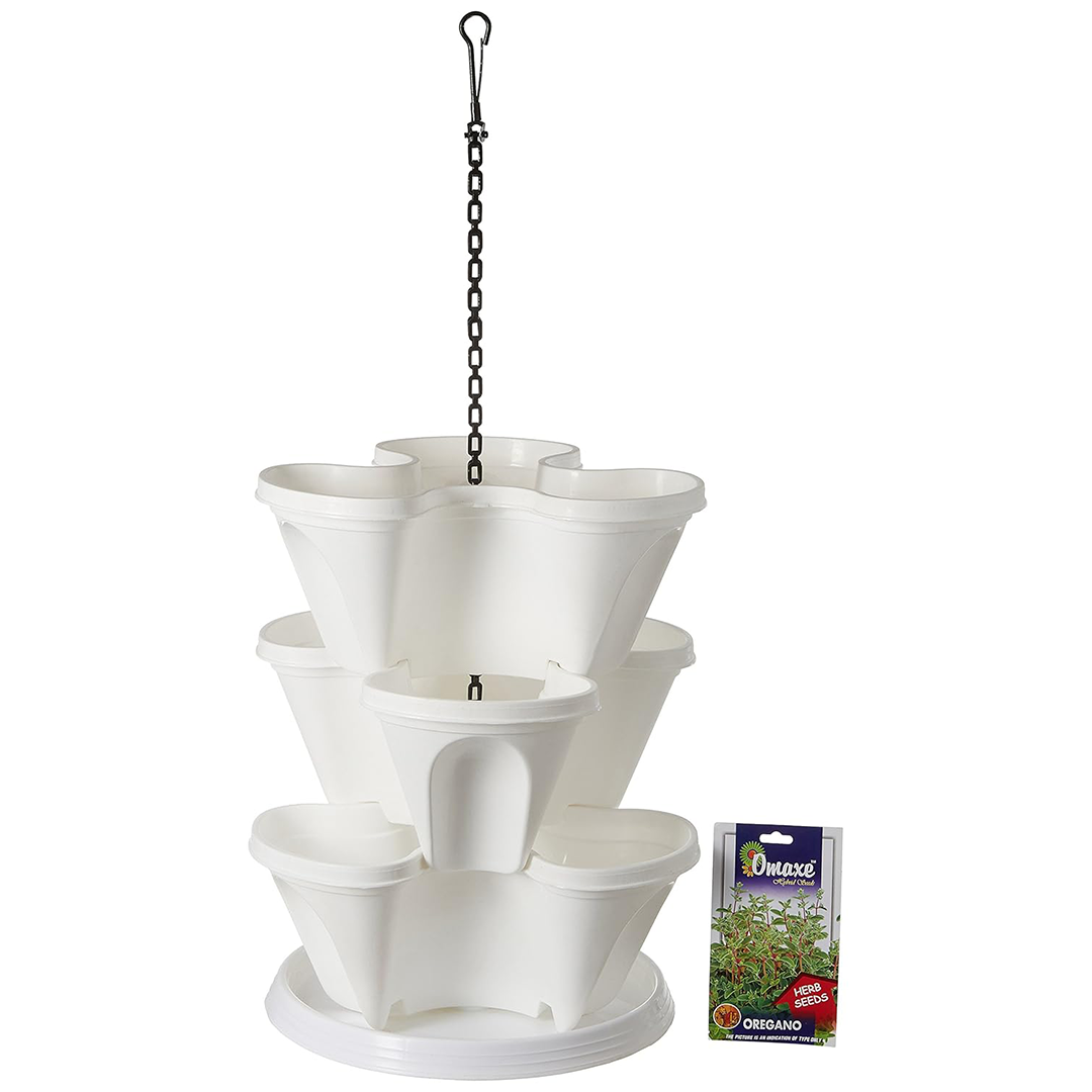 Stack A Pot Hanging Planters 7 Piece Space Saving Design