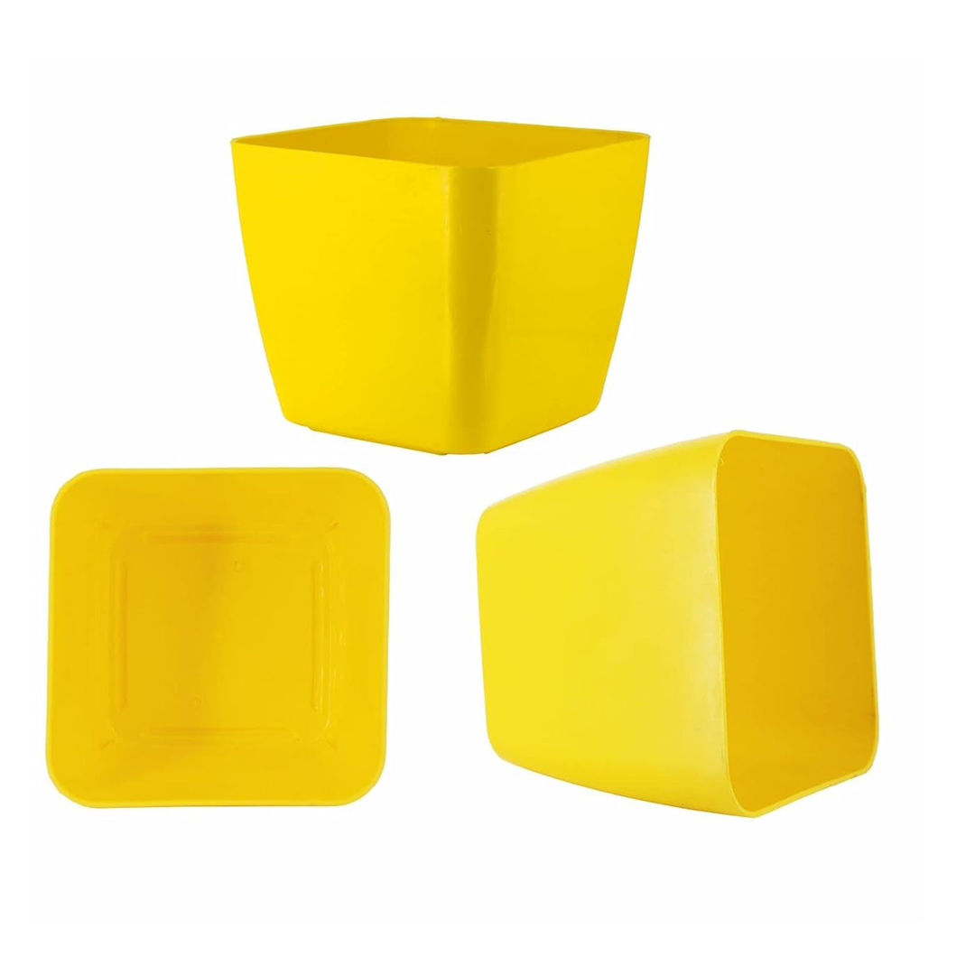 6 Inch Four Square Planter Set of 6  UV Resistant, Lightweight Multicolor Pots (Indoor/Outdoor)